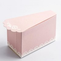 Customized Pink White Loaf Cup Cake Boxes