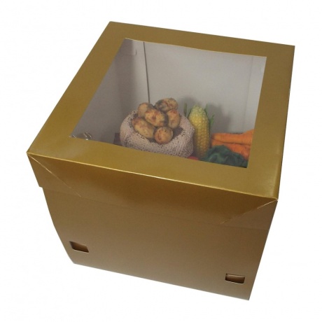 Custom Square Transparent Cake Foldable Paper Box
