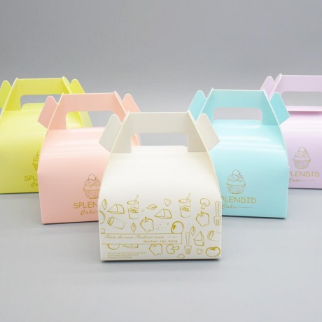 Customised Cardboard Paper Weeding Cake Packaging Box With Handle