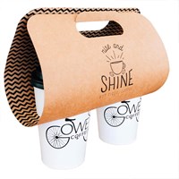 Customized Disposable Coffee Paper Cup Carrier Holder With Handle