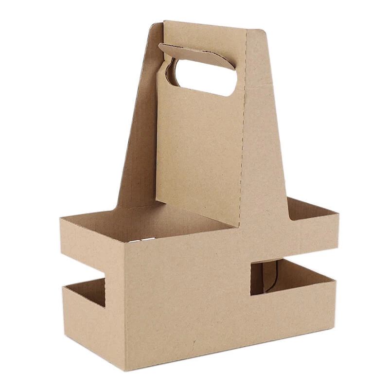 Customized Disposable Cardboard Cup Holders,Coffee Paper Cup Holder With Handle,Paper Cup Holder
