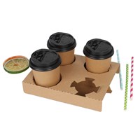 Customized Durable Disposable Corrugate Paper Hot Drink Paper Cup Holder For Cup Packing