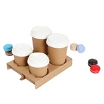 Customized Durable Disposable Corrugate Paper Hot Drink Paper Cup Holder For Cup Packing