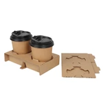 Customized Durable Disposable Corrugate Paper Hot Drink Paper Cup Holder For Cup Packing