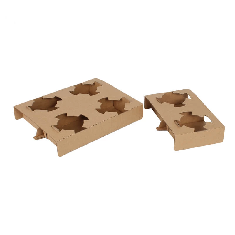 Customized Durable Disposable Corrugate Paper Hot Drink Paper Cup Holder For Cup Packing