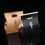 Customized Eco Friendly Disposable Paper Take Out Coffee Cup Drink Carriers 2 Pack Paper Cup Holder With Handle