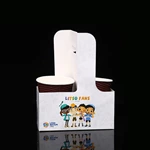Customized Eco Friendly Disposable Paper Take Out Coffee Cup Drink Carriers 2 Pack Paper Cup Holder With Handle