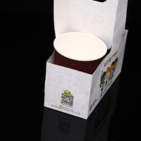 Customized Eco Friendly Disposable Paper Take Out Coffee Cup Drink Carriers 2 Pack Paper Cup Holder With Handle