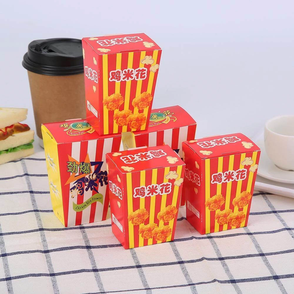 Customized Popcorn Chicken Takeaway Food Package Paper Container