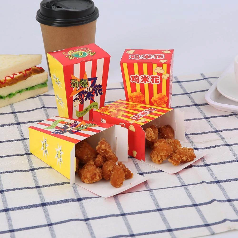 Customized Popcorn Chicken Takeaway Food Package Paper Container