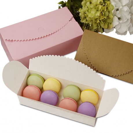 Customized Color Square White Macaron Square Cake Box For Packing