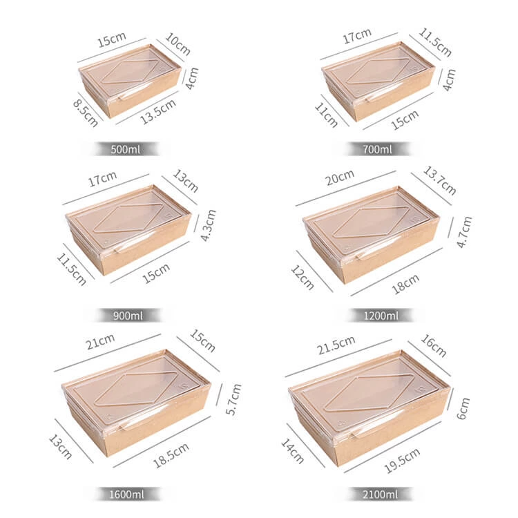 Customized Paper Box For Food Network Well-known, High Quality Anti Fog Disposable Salad Meal Box