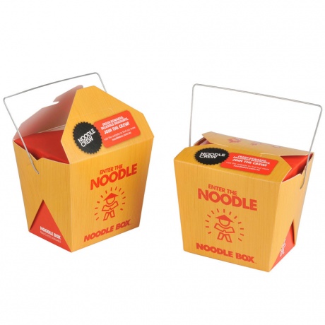 Customized Disposable Paper Take Away Noodle Box With Nandle