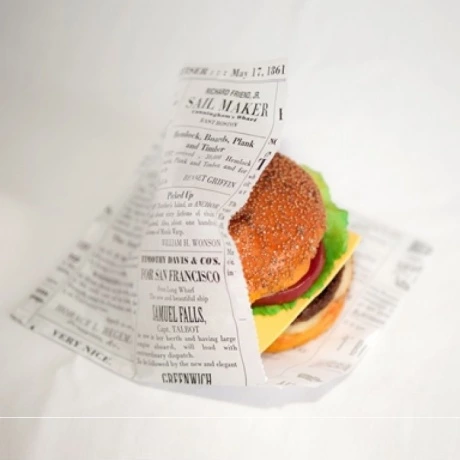 Disposable Personalized Greaseproof Custom Logo Burger Food Packing Coated Paper Bag