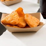 Customized Disposable Take-away Brown Kraft Paper Food Trays For Fried Foods