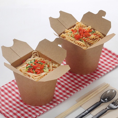 Custom Food Grade Disposable Kraft Paper Noodle Box