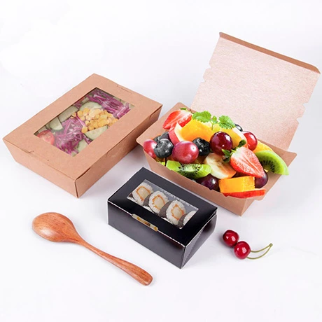 Disposable Take Out Salad Box,Food Packaging Cardboard Boxes With Window,Take Away Container