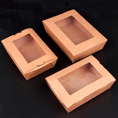Disposable Take Out Salad Box,Food Packaging Cardboard Boxes With Window,Take Away Container