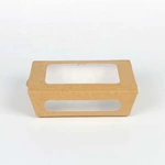 Wholesale Custom Accept Food Grade Kraft Cardboard Food Take Away Salad Box With Window