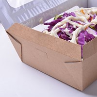 Customized Factory Made Disposable Kraft Salad PLA Coated Paper Salad Box With Window