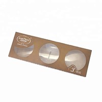 Customized 3 Cups Of Ice Cream Paper Packaging Cardboard Box With Window