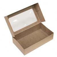 Customized Brown Kraft Paper Cake Box Design With Window