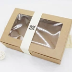 Customized Brown Kraft Paper Cake Box Design With Window