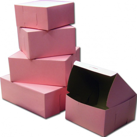 Custom Logo Pink Color Foldable Paper Birthday Cake Box With Full-size