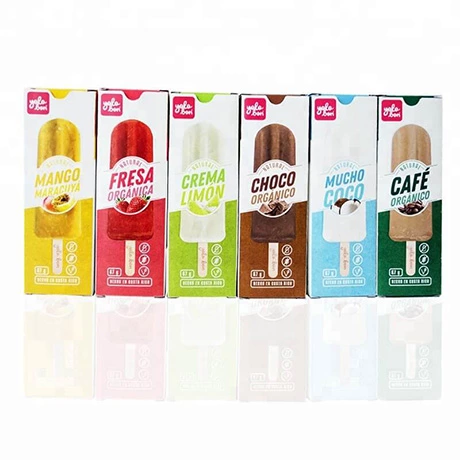 Custom Design Color Printed Flat Pack Diecut Ice Cream Packaging Box
