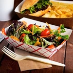 Customized Folding Boat Shaped Food Container Paper Meal Tray
