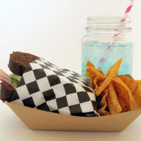 Custom Printed Disposable Brown Kraft Paper Boat Tray For Food