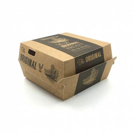 Customized Brown Kraft Paper Burger Box Hamburger Box