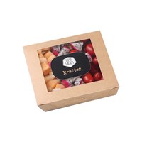 Customized Disposable Brown Kraft Paper Salad Fast Food Take Away Boxes With Clear Window