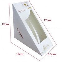 Customized Disposable Flat Packaging Folding Triangle Brown Kraft Paper Sandwich Box