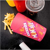 Eco-friendly French Fries Package Container With Custom Design Printed Fries Chicken Cups