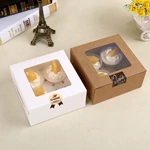 Customized Kraft Paper Bakery Cake Cookies Packing Box With PVC Window