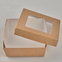 Customized Take Out PE Coated Kraft Paper Salad Box With Window