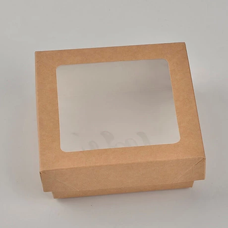 Customized Take Out PE Coated Kraft Paper Salad Box With Window