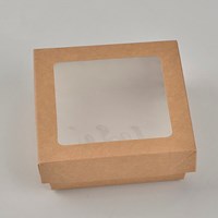 Customized Take Out PE Coated Kraft Paper Salad Box With Window