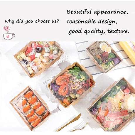 Customized Paper Box For Food Network Well-known, High Quality Anti Fog Disposable Salad Meal Box