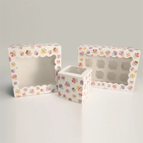 Different Design Direct Factory Custom Clear Window Box For Birthday Paper Cake Box