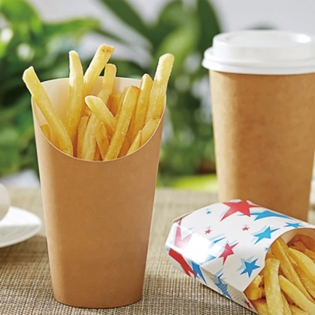Disposable Custom Logo Printed Paper French Fry Container