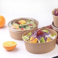 Customized Kraft Paper Round Salad Box Take Out Food Box