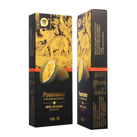 Promotional Custom Logo Golden Foil Black Popsicle Ice Cream Paper Box For Food