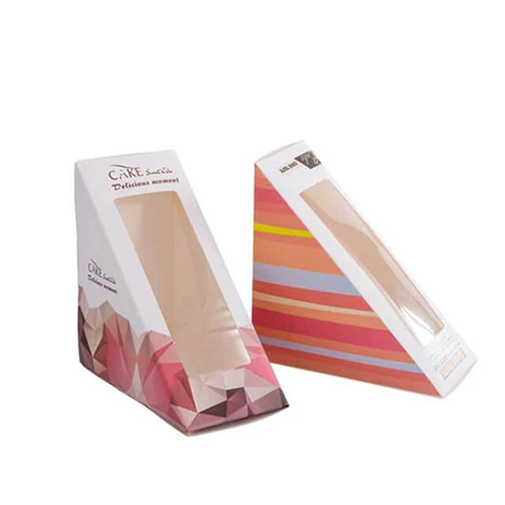 Wholesale Custom Design Triangle Paper Sandwich Packaging Box With Window