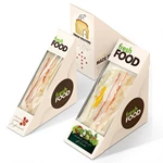 Wholesale Custom Design Triangle Paper Sandwich Packaging Box With Window