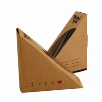 Wholesale Custom Printed Kraft Paper Take Away Triangle Food Sandwich Packaging Box