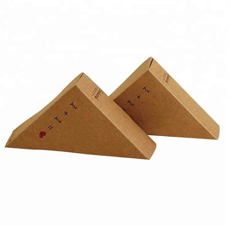 Wholesale Custom Printed Kraft Paper Take Away Triangle Food Sandwich Packaging Box