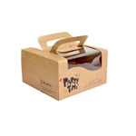 Customized Transparent Windows Birthday Cupcake Packaging Paper Cake Box With Handle