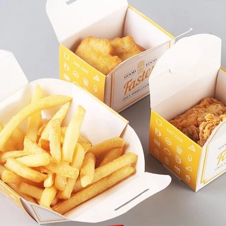 Custom Food Grade Paper Fast Food Packaging Roast Fried Chicken Take Out Boxes